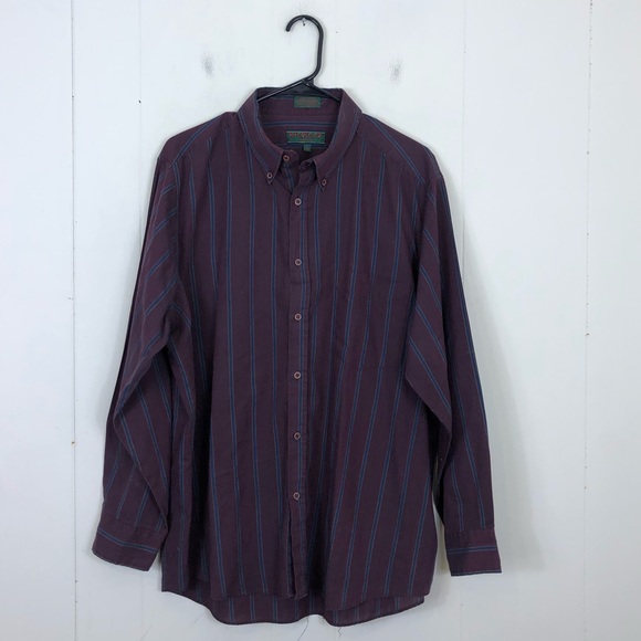 Vintage Single Stitch Striped Button Down Sz XL - Picture 1 of 10